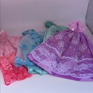 Lot of 4  Lace Barbie fashion Doll Dresses Set